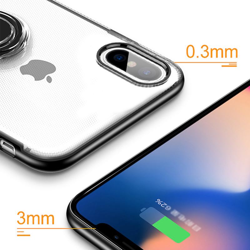Protective Silicone iPhone X XS Max XR Case With Ring Bracket IPXSM02_5
