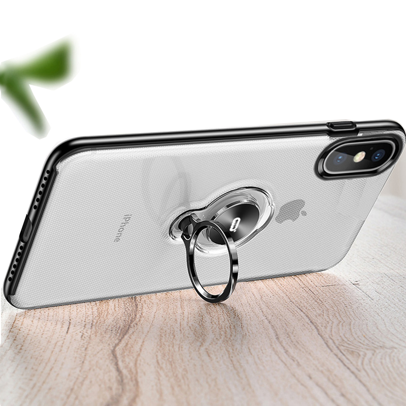Protective Silicone iPhone X XS Max Case With Ring Bracket IPXSM02_6