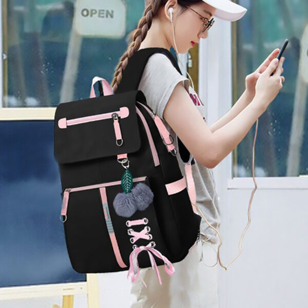 Fashion School Bag Backpack For Girl With Headset And Charging Interface MFB22_3