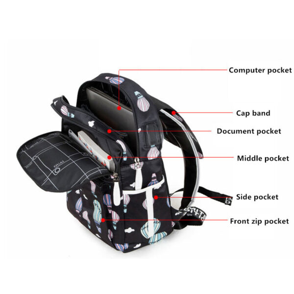 Fashion School Bag Backpack For Girl With Headset And Charging Interface MFB22_8
