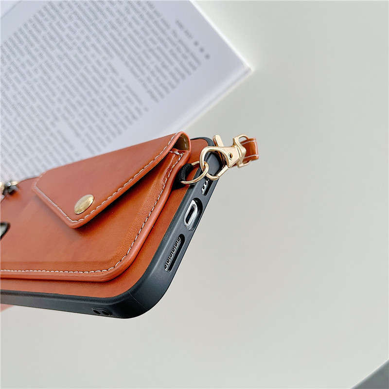 Leather Wallet Case With Lanyard For iPhone 14 13 12 11 IPXSM08_5