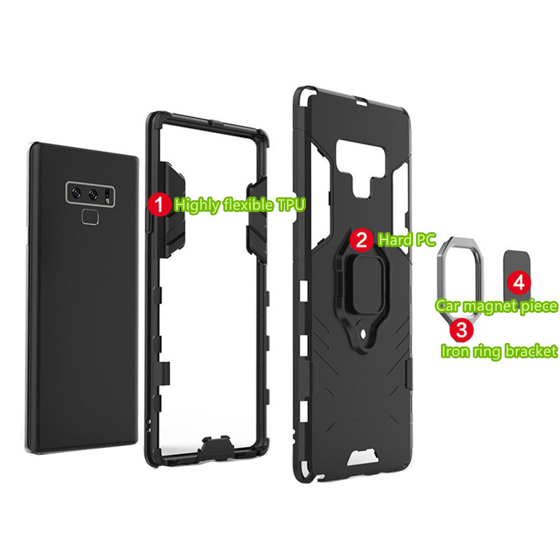 Protective Anti-slip Samsung Note 9 10 20 Plus Case With Ring Bracket SGN102_7
