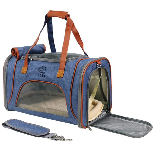 Best Leather Pet Handbag With Large Side Window MFB35_3