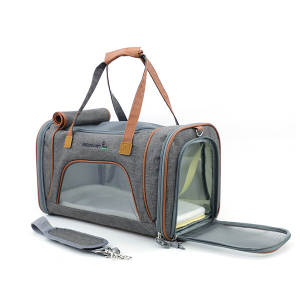 Best Leather Pet Handbag With Large Side Window MFB35_4