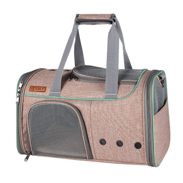 Breathable Leather Pet Handbag With Side Window MFB53_4