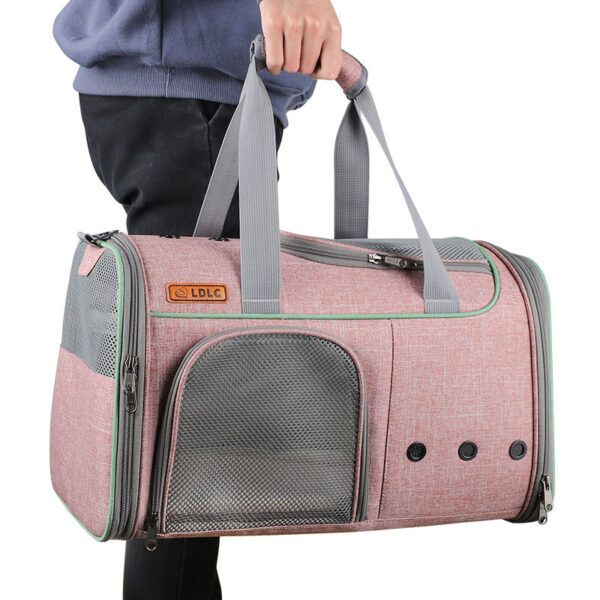 Breathable Leather Pet Handbag With Side Window MFB53_5