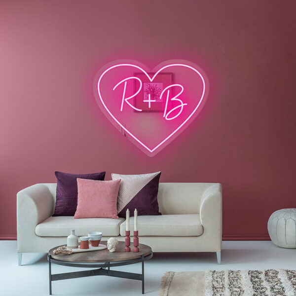 Initial Letter Love Pattern Neon Light WNS010_3